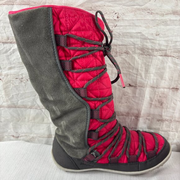 Columbia Girls Youth 2 Pink Gray Loveland Omni-heat Waterproof Winter Snow Boots - Picture 12 of 14